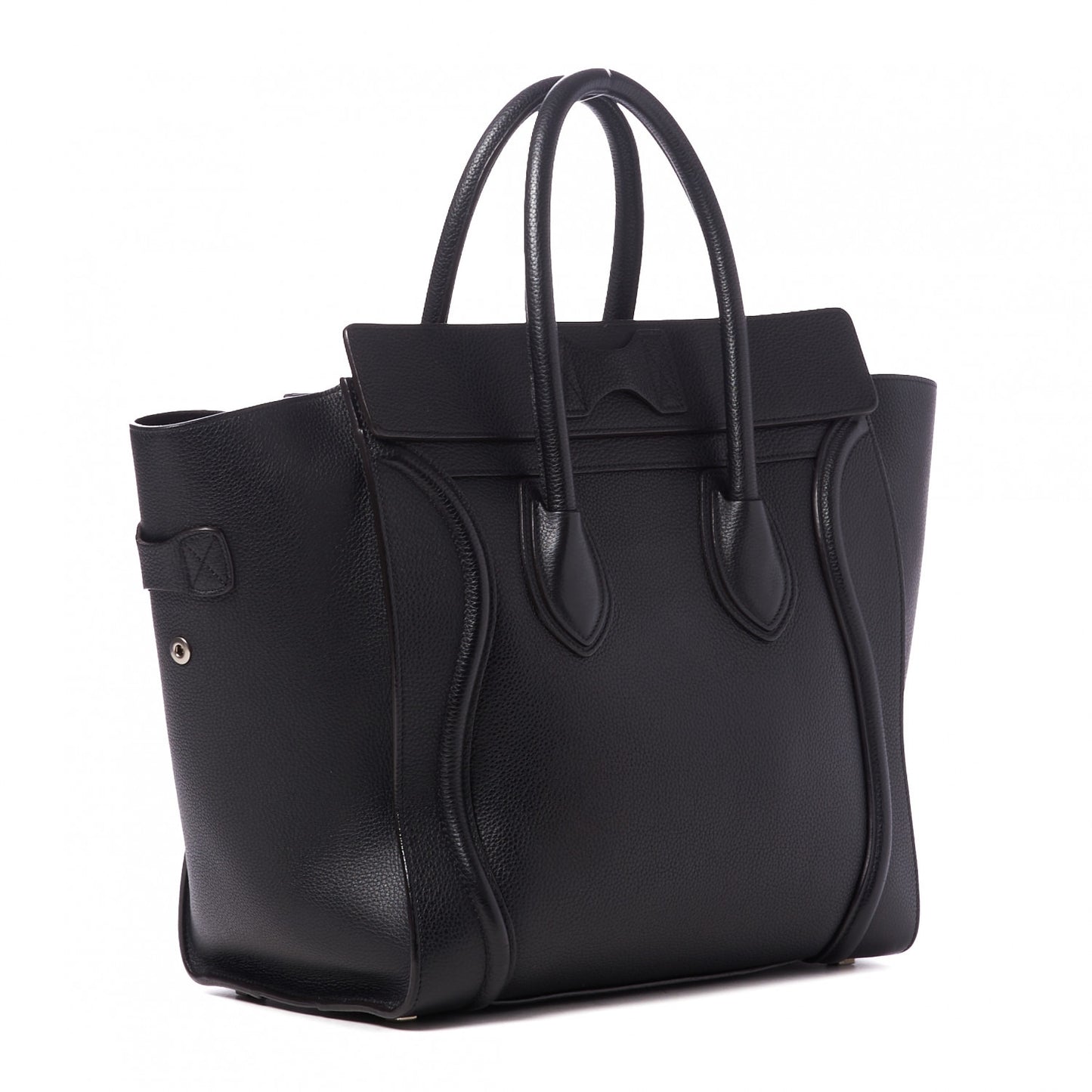 Drummed Calfskin Mini Luggage Black