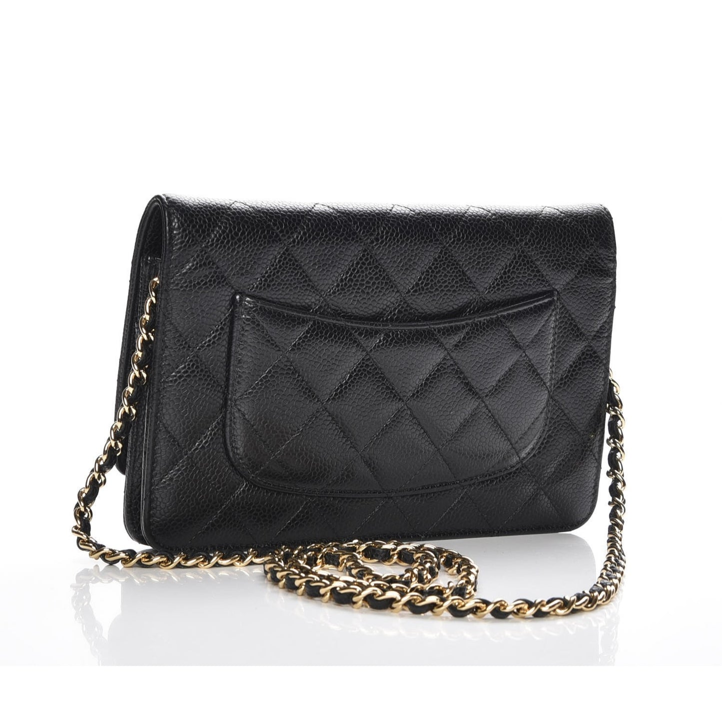 Caviar Quilted Wallet On Chain WOC Black