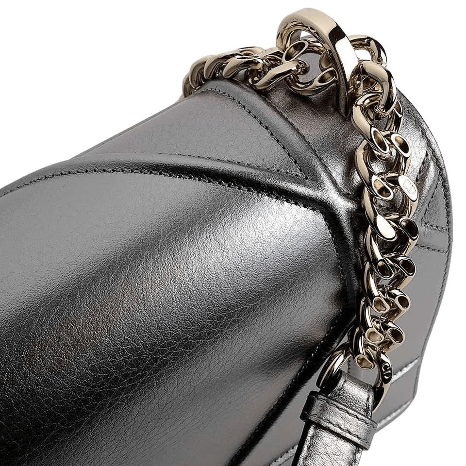 Dior Diorama Flap Bag Pewter Colour Leather