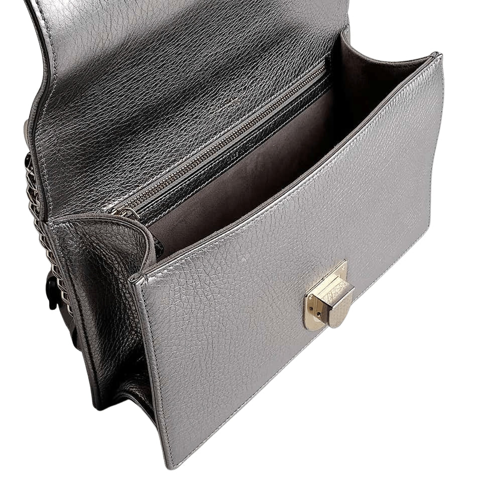 Dior Diorama Flap Bag Pewter Colour Leather