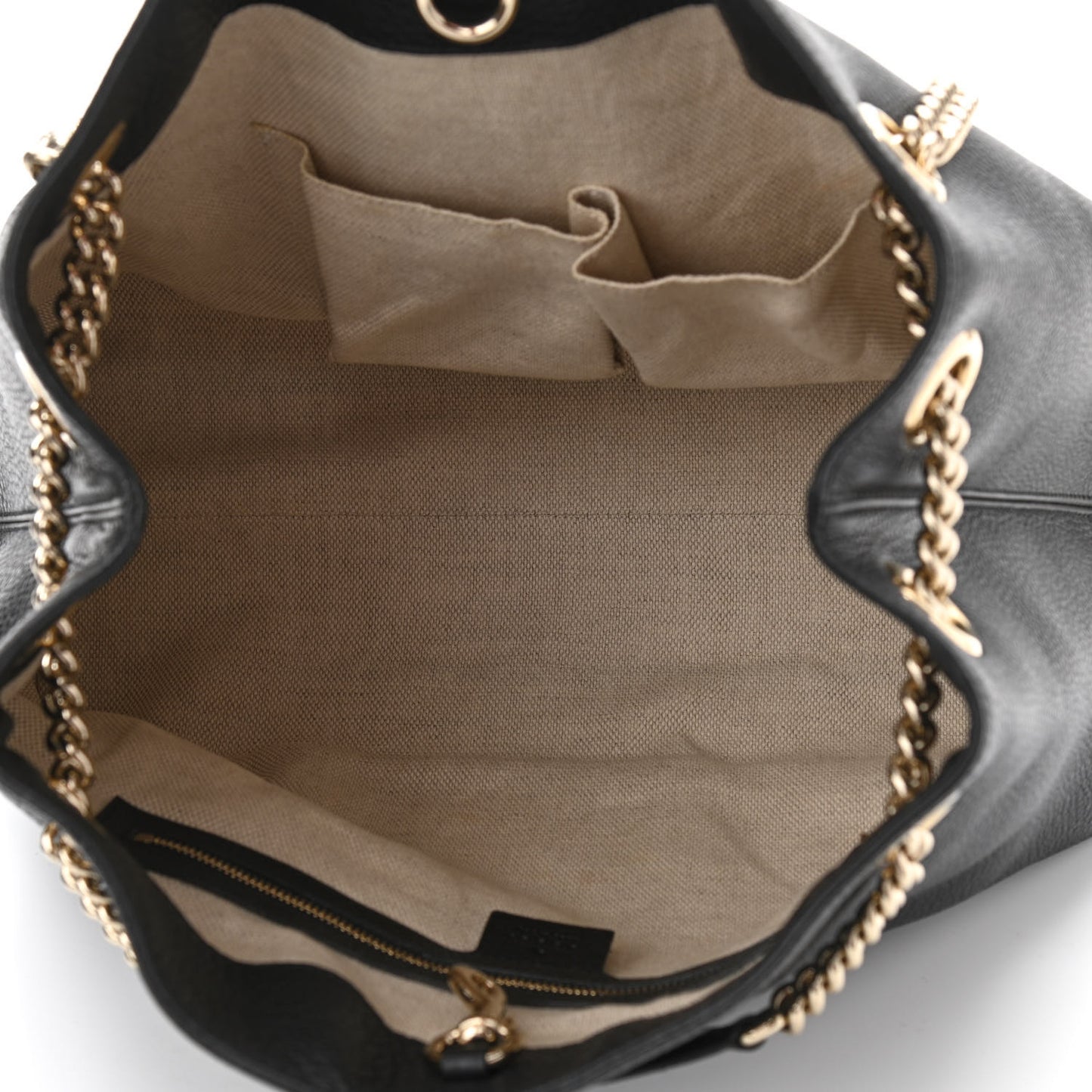 Pebbled Calfskin Medium Soho Chain Shoulder Bag Black