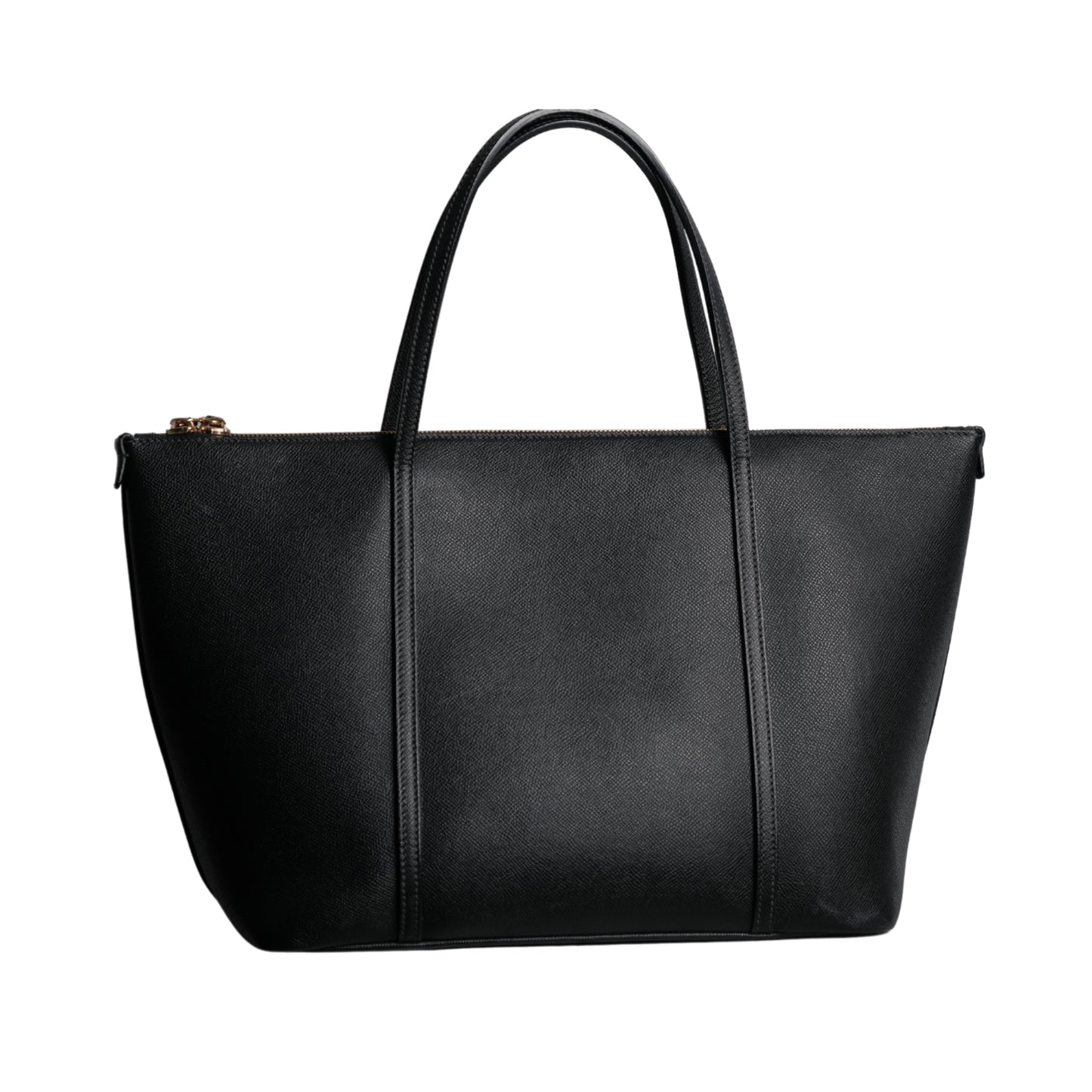 Black Leather Miss Escape Top Zip Shopper Tote