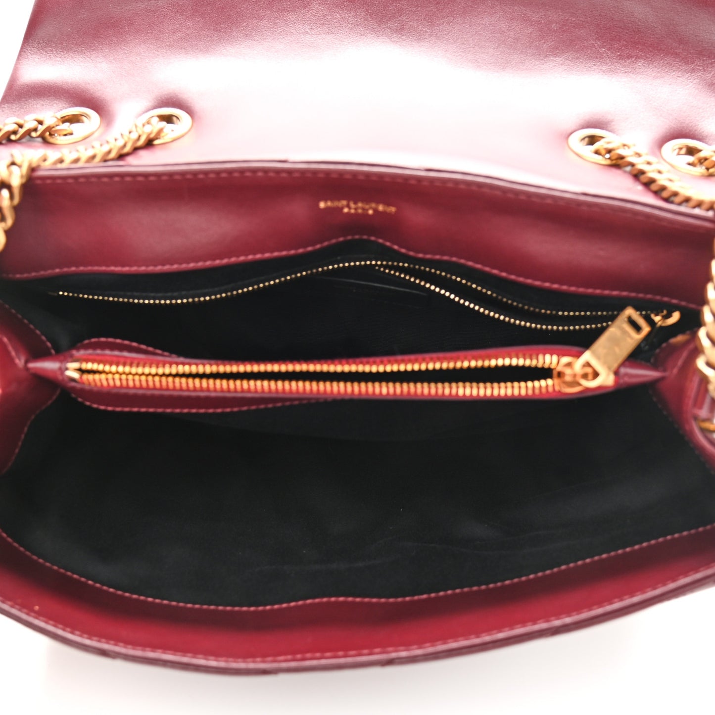 Calfskin Y Quilted Monogram Medium Loulou Chain Satchel Rouge Legion