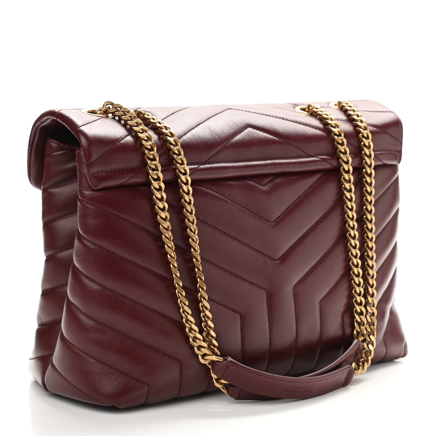 Calfskin Y Quilted Monogram Medium Loulou Chain Satchel Rouge Legion