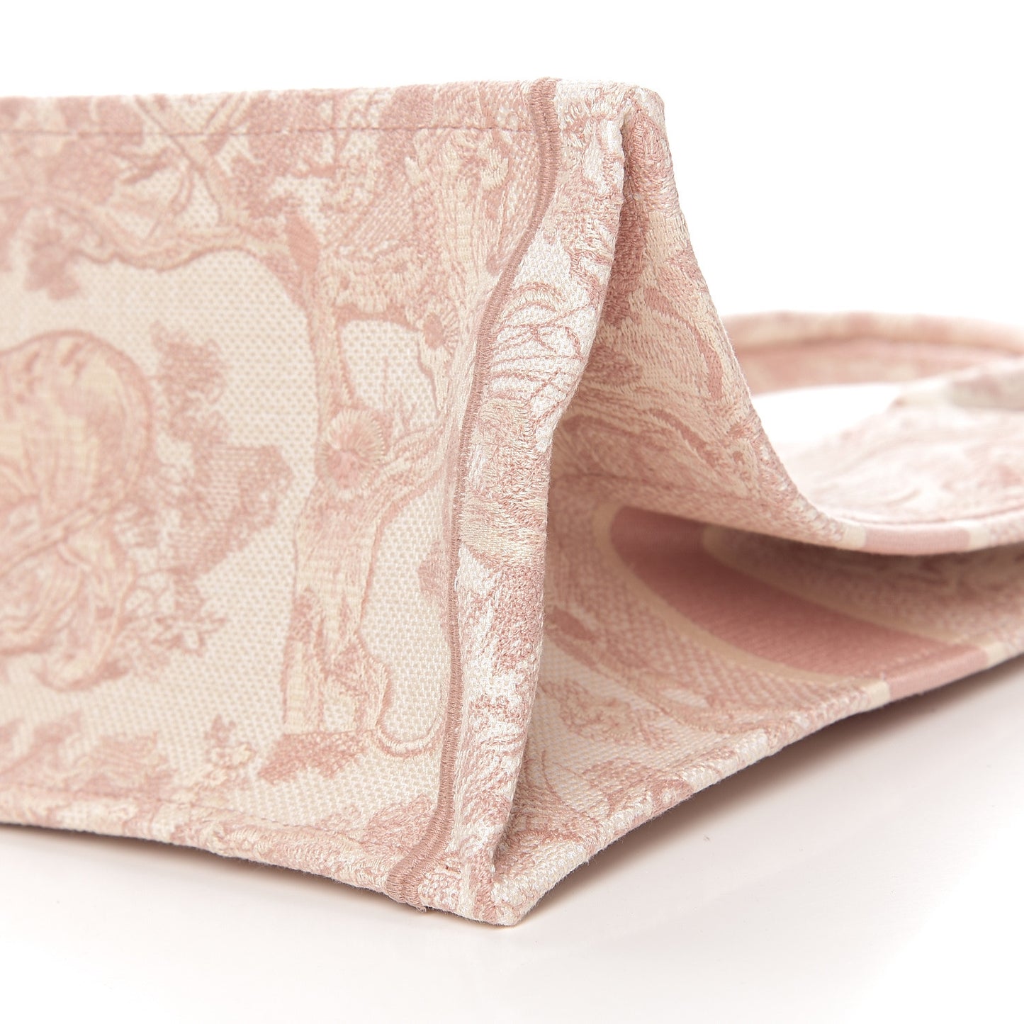 Canvas Embroidered Medium Dioriviera Toile De Jouy Book Tote Rose