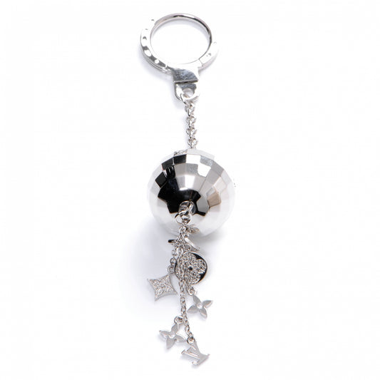 Disco Ball Key Ring Key Chain Silver