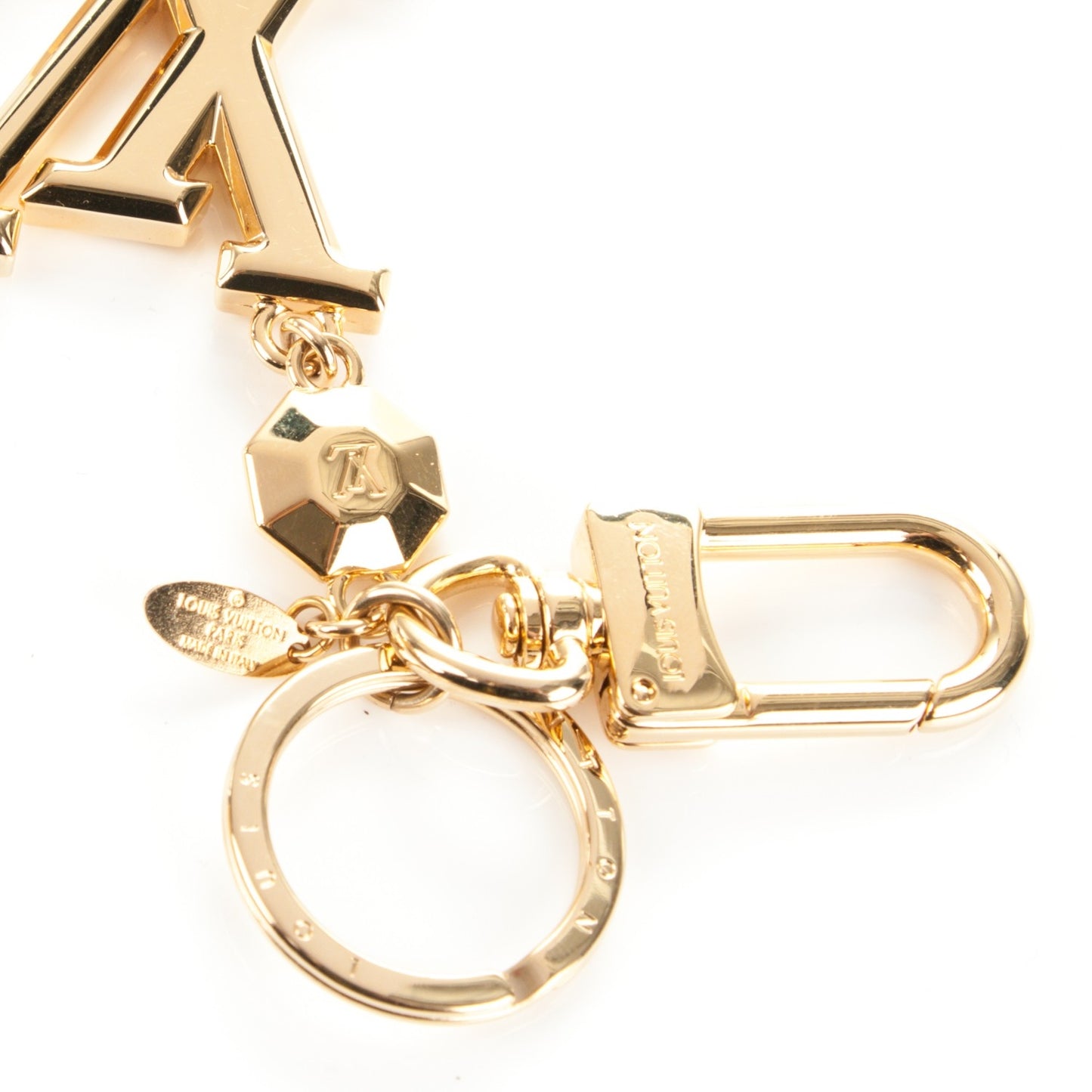 LV Facettes Bag Charm Key Holder Gold