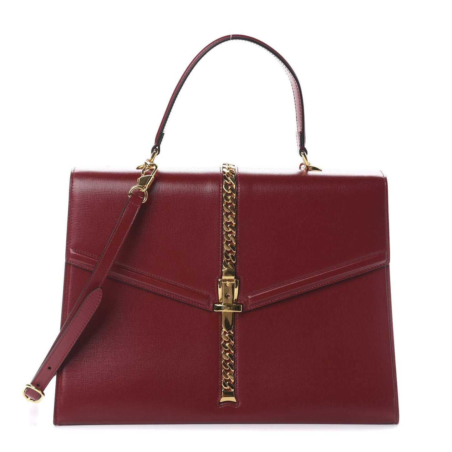 Textured Calfskin Medium Sylvie 1969 Top Handle Bag New Cherry Red