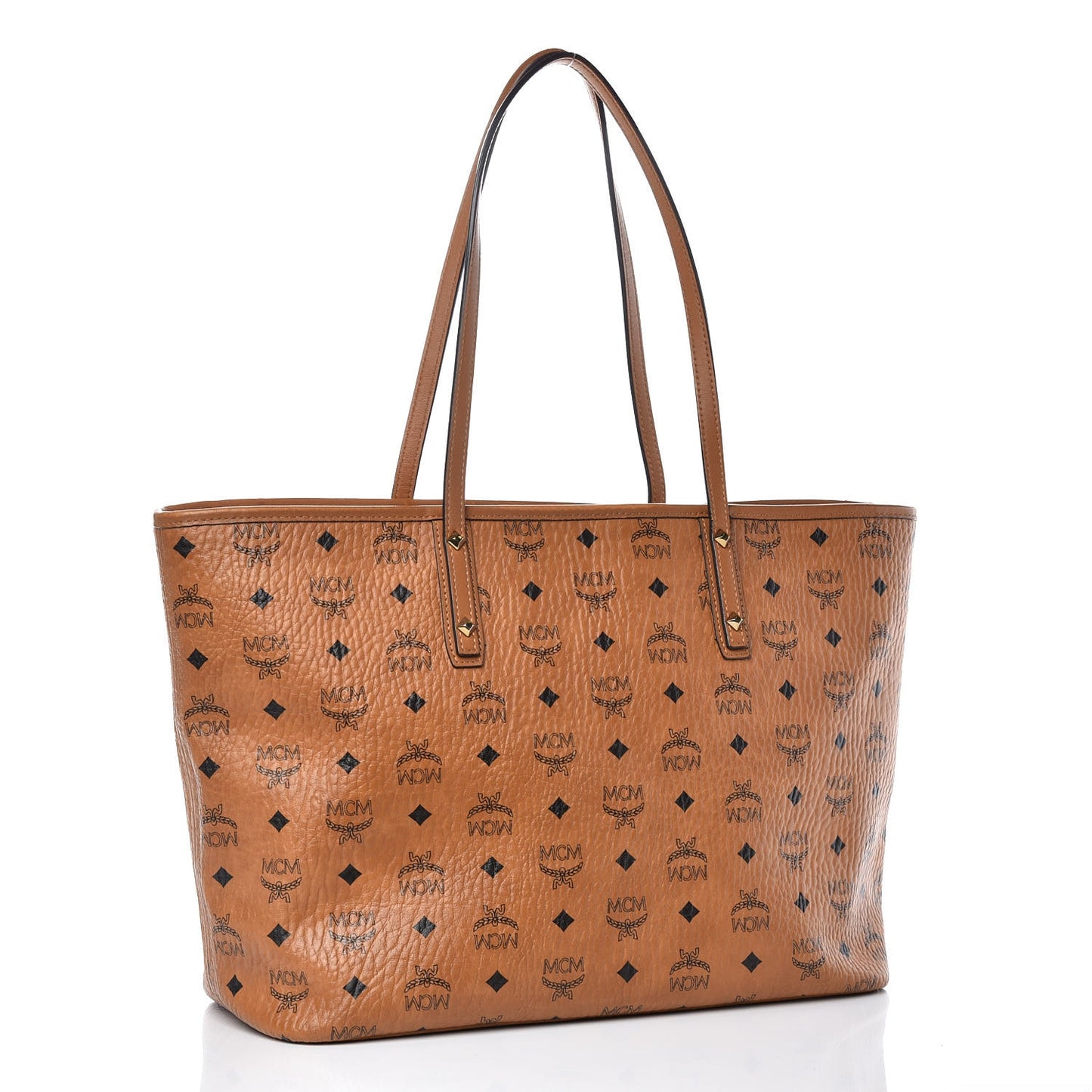 Visetos Medium Anya Essential Victory Patch Shopper Tote Cognac