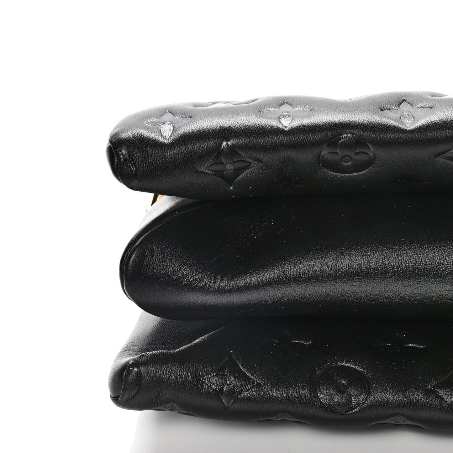 Lambskin Embossed Monogram Coussin PM Black