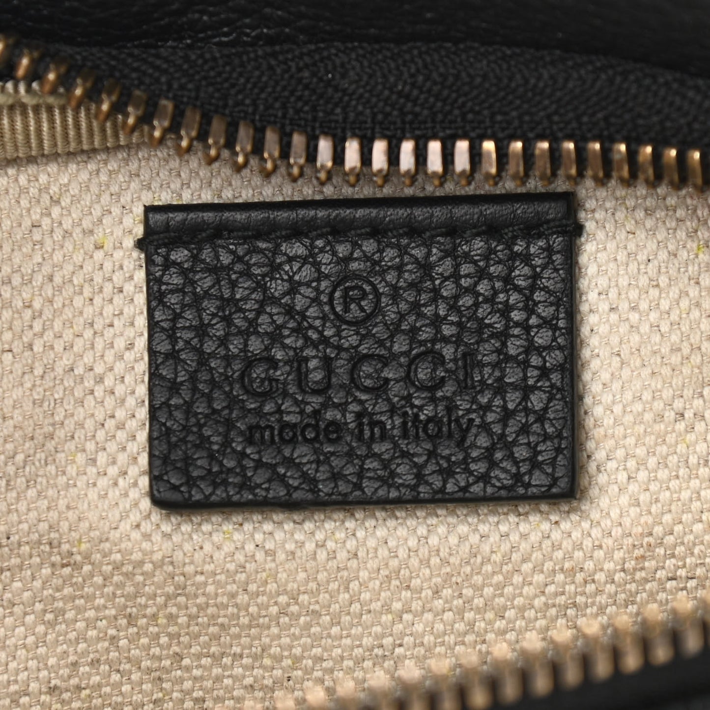 Grained Calfskin Small Logo Belt Bag Black