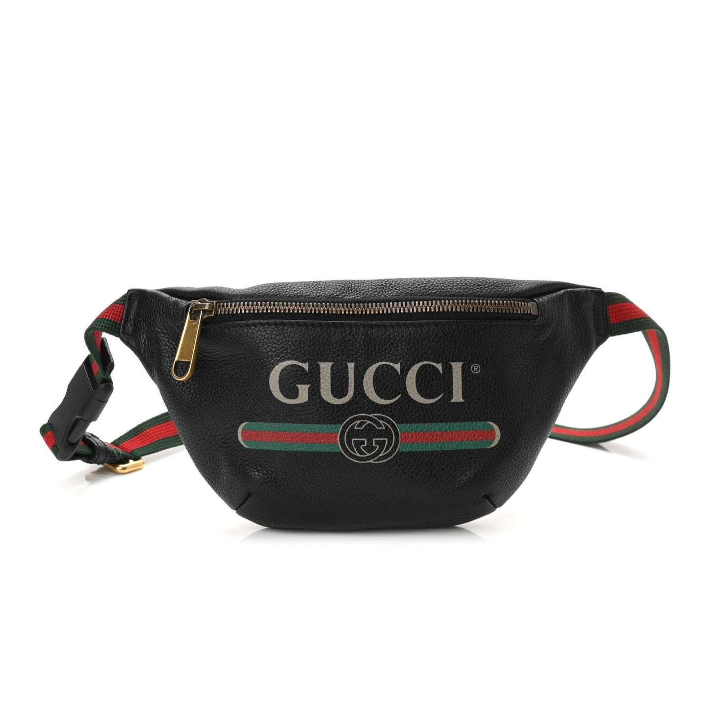 Grained Calfskin Small Logo Belt Bag Black