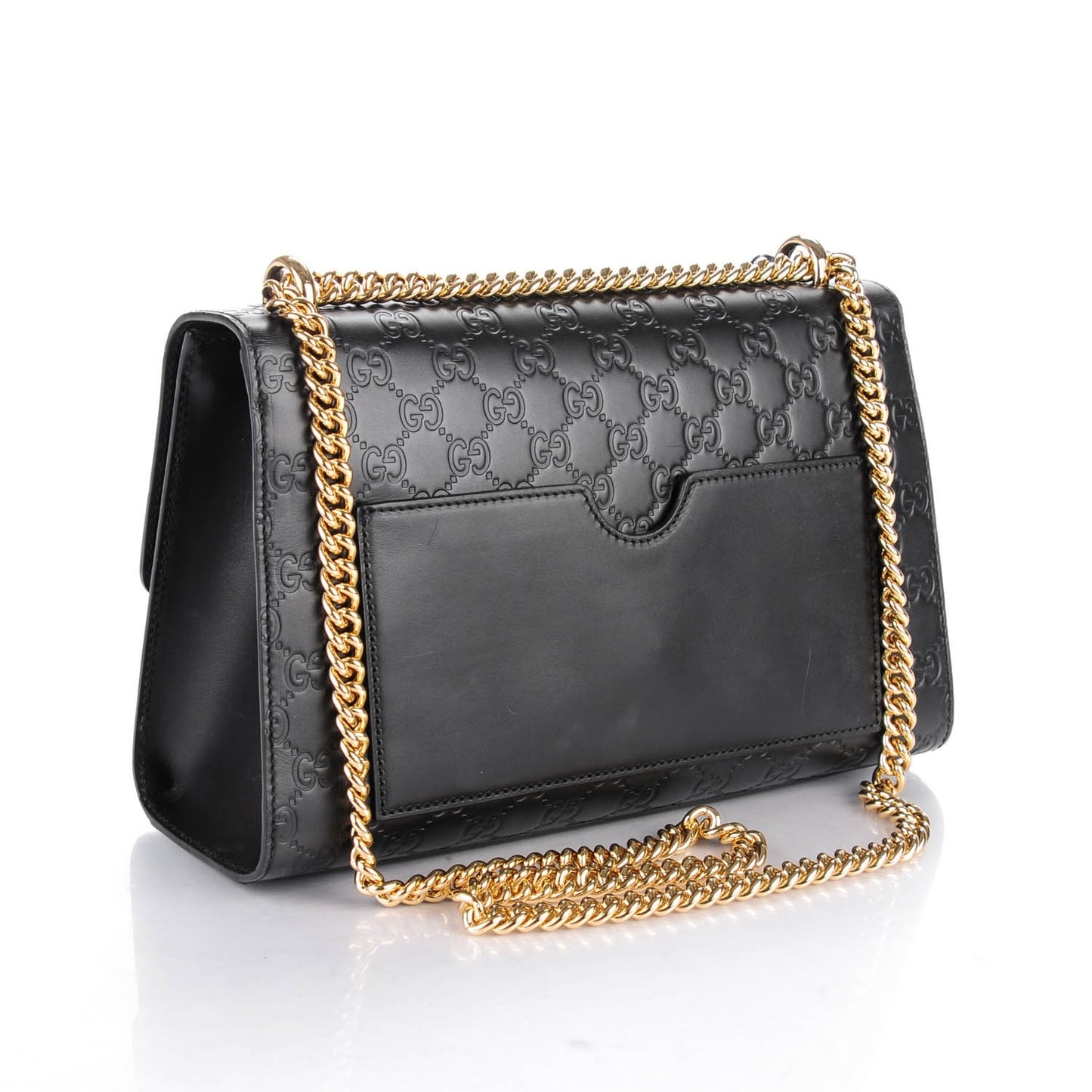 Guccissima Medium Padlock Shoulder Bag Black