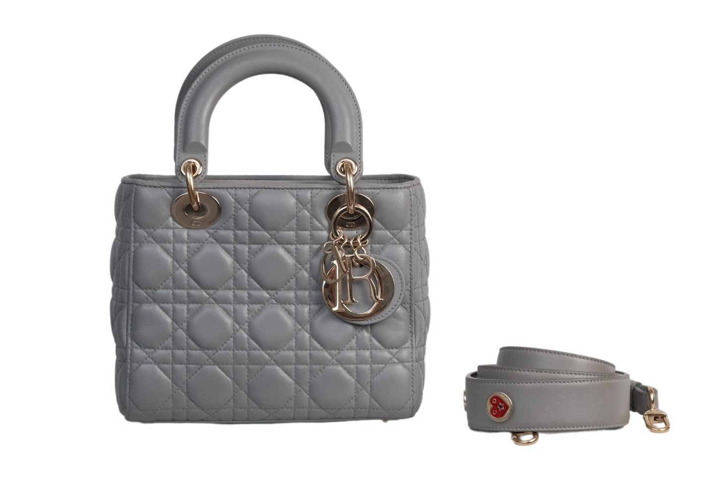 Lambskin Cannage Small My Lady Dior Blue Grey