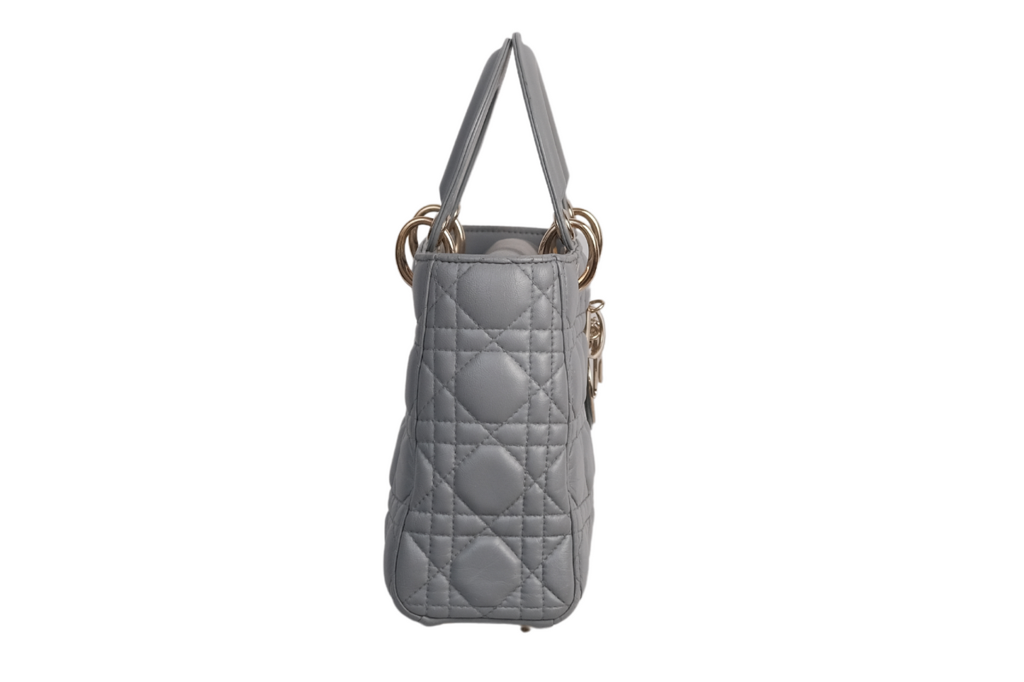 Lambskin Cannage Small My Lady Dior Blue Grey