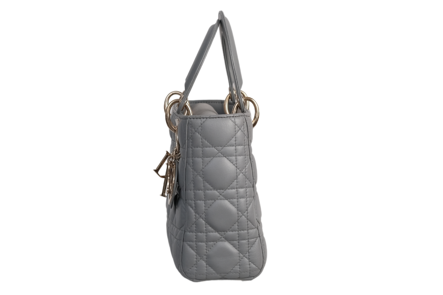 Lambskin Cannage Small My Lady Dior Blue Grey