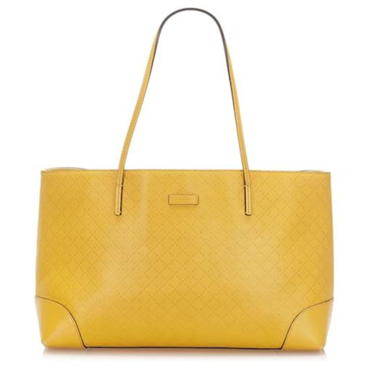 Yellow Diamante Bright Leather Tote Bag