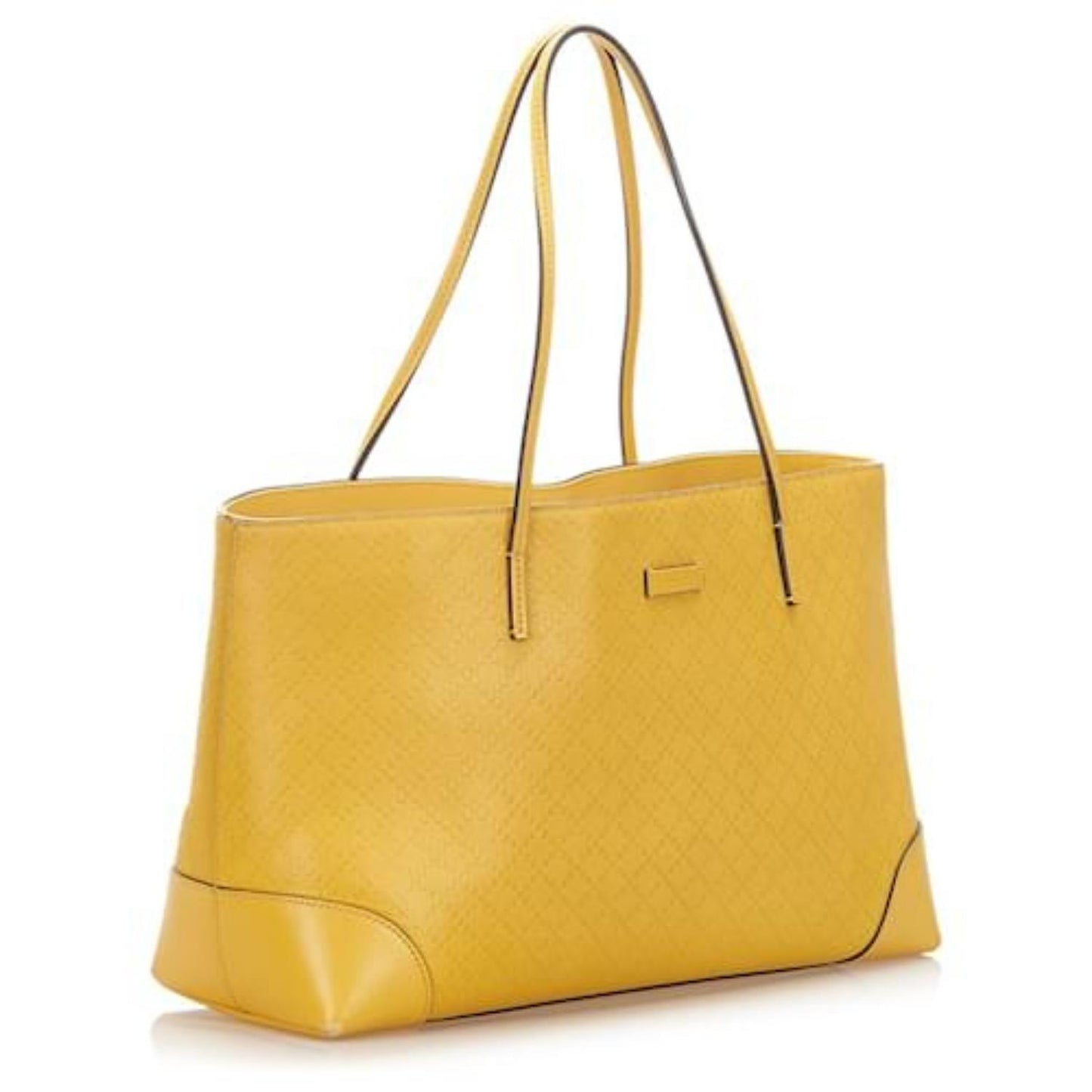 Yellow Diamante Bright Leather Tote Bag