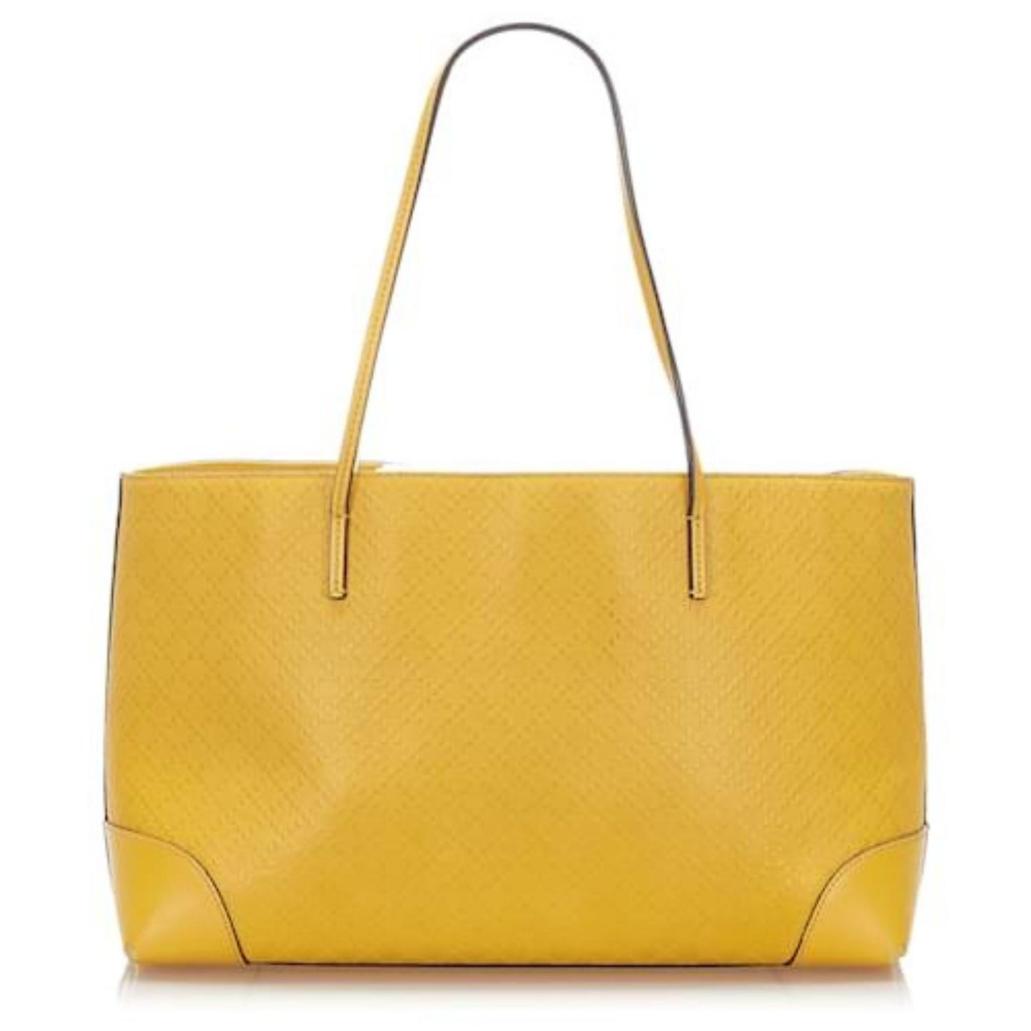 Yellow Diamante Bright Leather Tote Bag